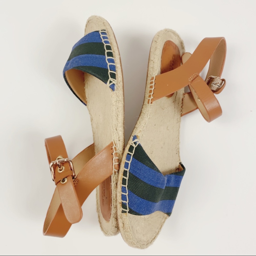 Coach Reena Espadrille Sandal Size 8.5 Blue Black - Picture 3 of 5
